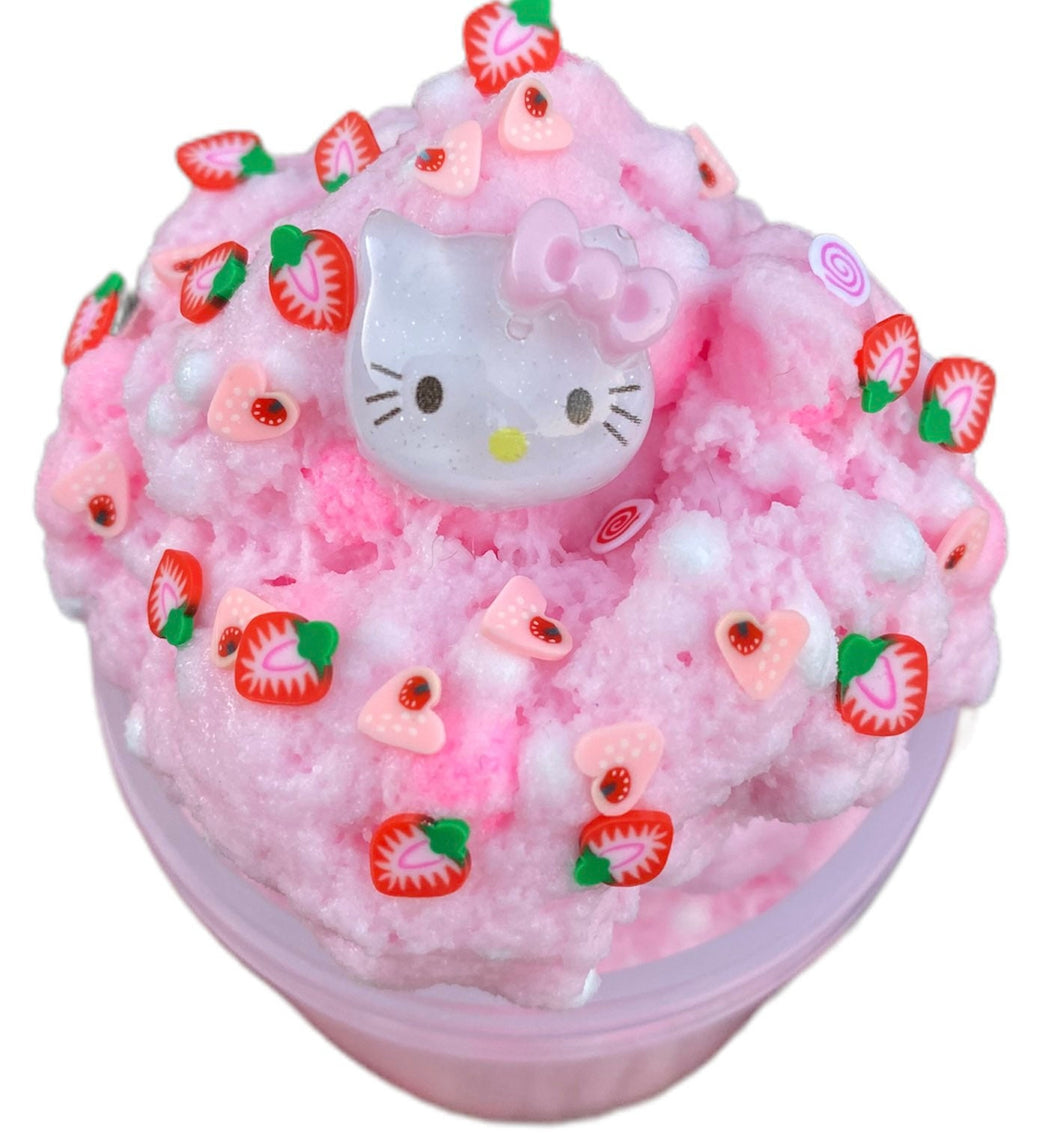 Kawaii cute kitty sizzle puff cloud dough floam slime scented slime