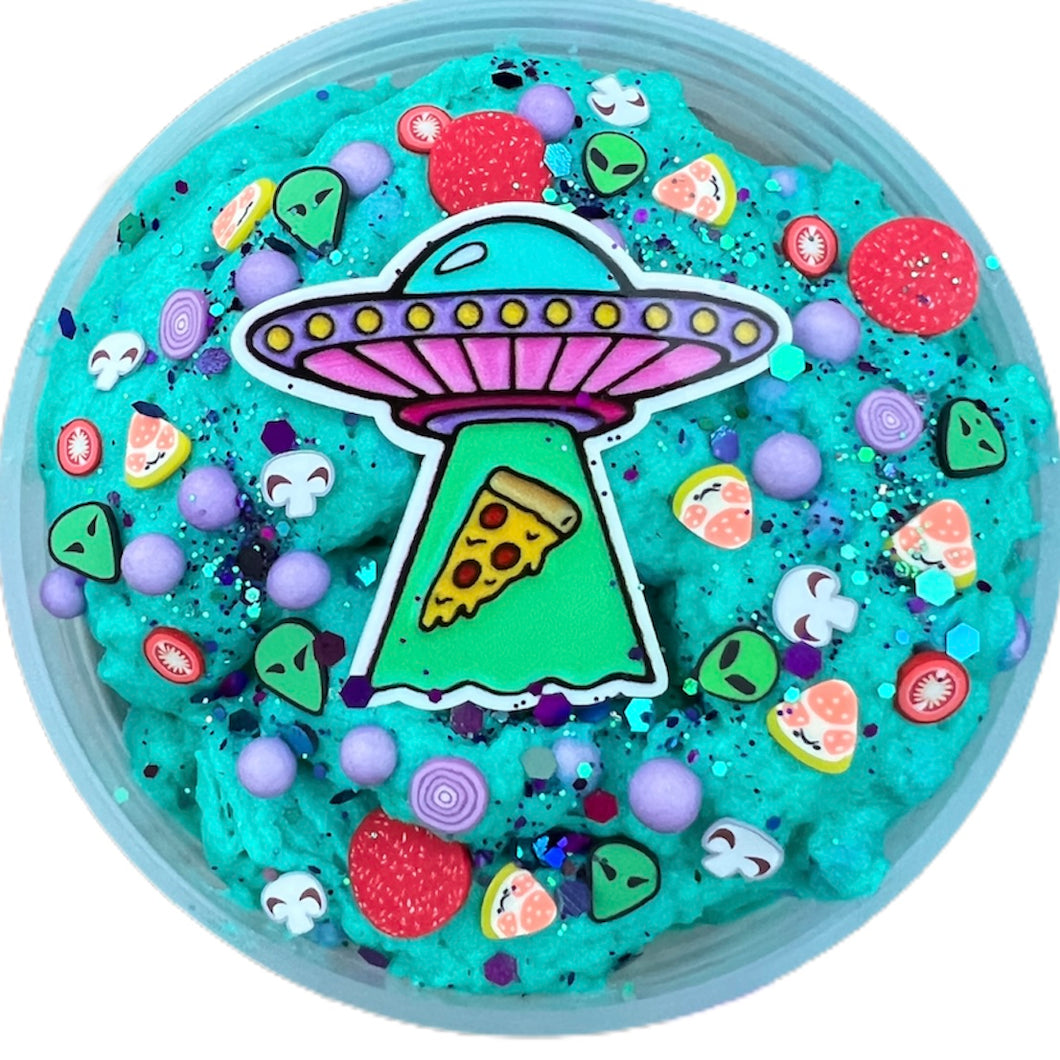 Pizza abduction x files UFO alien foam sizzle puff Slime ufo space crunch